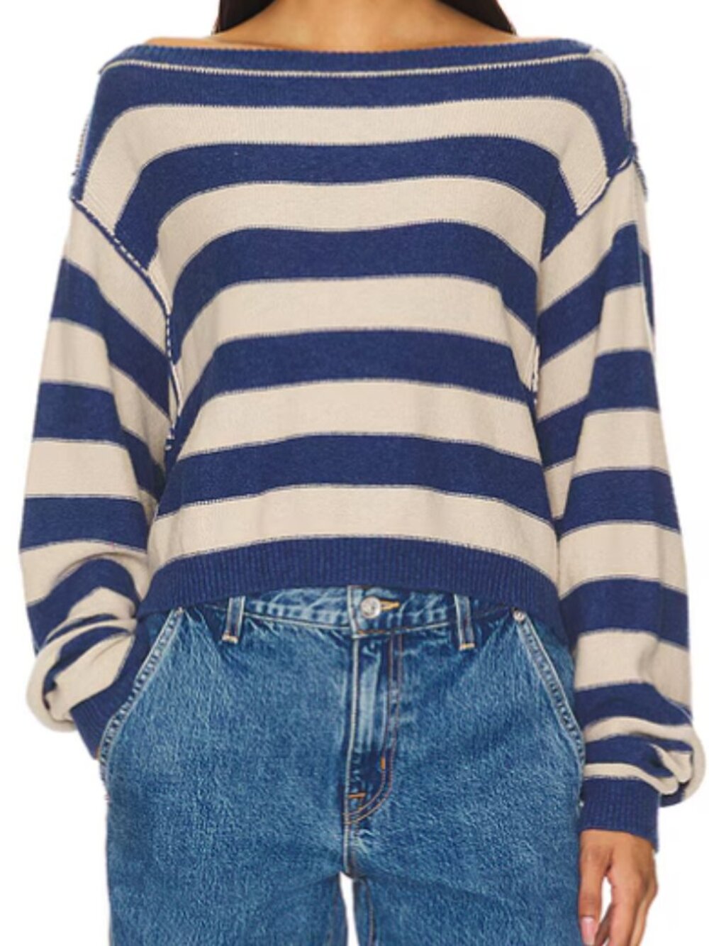 Free People x We The Free Into The Blue Pullover Sweater Womens Size Medium
